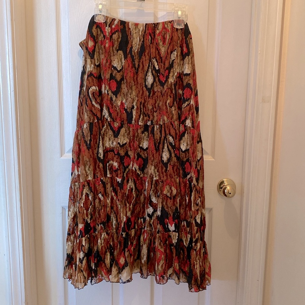 Multiples lace Fall skirt. Gorgeous fall maxi. Deep rich colors. Fully lined